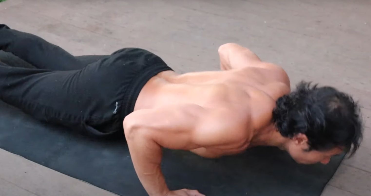 Mike Chang doing pushups